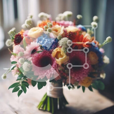 Intra Συλλεκτικό Ξύλινο Παζλ Plywood 4mm - Πολύχρωμο μπουκέτο λουλουδιών σε παλιό ξύλινο τραπέζι Σε Ξύλινο Κουτί - Διαστάσεις: 10x10 cm – 25 κομμάτια - Image 1