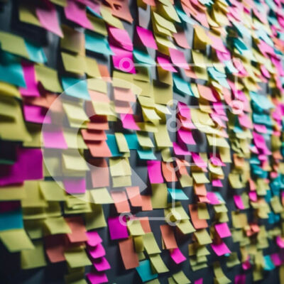 Intra Συλλεκτικό Ξύλινο Παζλ Plywood 4mm - Πολύχρωμη οθόνη τοίχου Post-It Notes Σε Ξύλινο Κουτί - Διαστάσεις Puzzle: 10x10 cm – 25 κομμάτια - Image 1