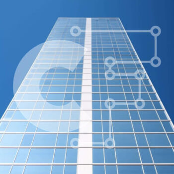 Intra Συλλεκτικό Ξύλινο Παζλ Plywood  4mm - Κτίριο με γυάλινους τοίχους ενάντια στον καταγάλανο ουρανό Σε Ξύλινο Κουτί - Διαστάσεις Puzzle: 10x10 cm – 25 κομμάτια - Image 1