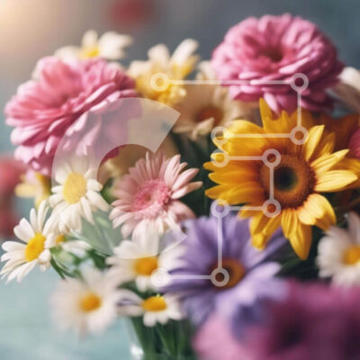 Intra Συλλεκτικό Ξύλινο Παζλ Plywood  4mm - Πολύχρωμη ανθοσυνθέσεις σε βάζο Σε Ξύλινο Κουτί - Διαστάσεις: 10x10 cm – 25 κομμάτια - Image 1