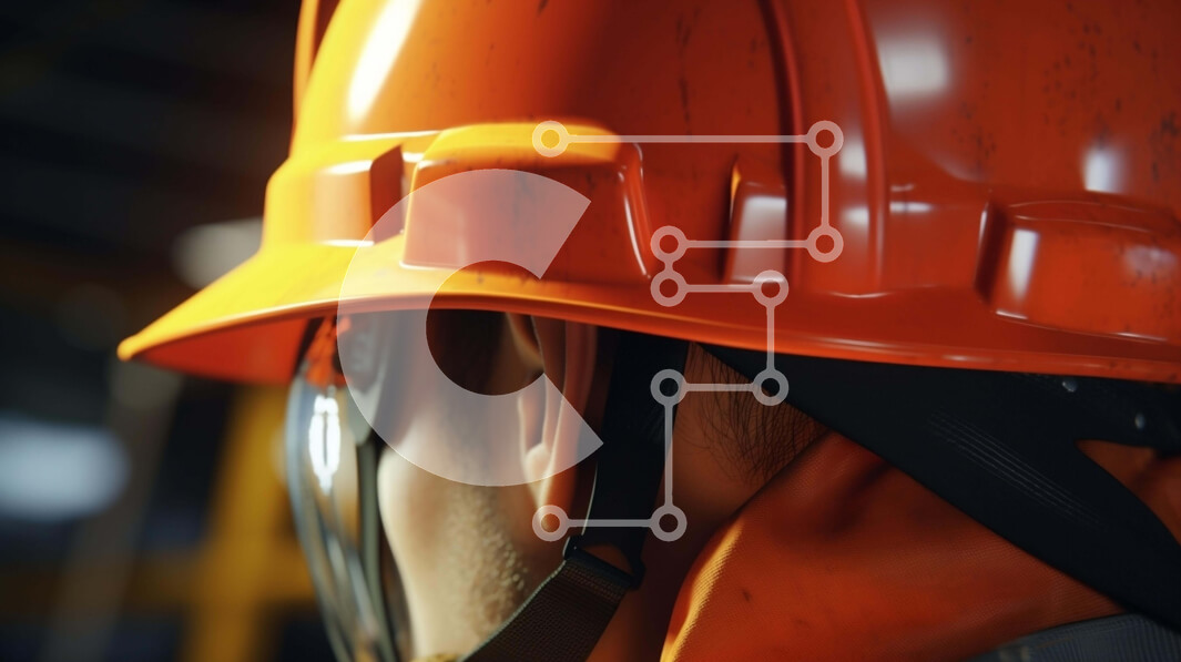 Intra Συλλεκτικό Ξύλινο Παζλ Plywood  4mm - Άτομο με πορτοκαλί σκληρό καπέλο και προστατευτικά γυαλιά Σε Ξύλινο Κουτί - Διαστάσεις Puzzle: 10x10 cm – 25 κομμάτια