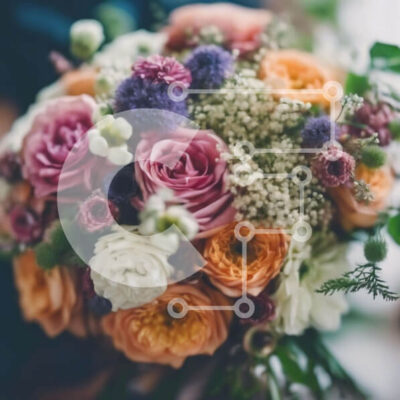 Intra Συλλεκτικό Ξύλινο Παζλ Plywood  4mm - Πολύχρωμο μπουκέτο λουλουδιών με τριαντάφυλλα, μαργαρίτες και γαρύφαλλα Σε Ξύλινο Κουτί - Διαστάσεις: 10x10 cm – 25 κομμάτια - Image 1