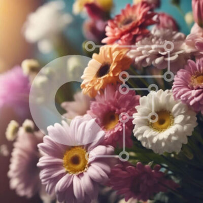 Intra Συλλεκτικό Ξύλινο Παζλ Plywood  4mm - Πολύχρωμο μπουκέτο λουλουδιών σε βάζο Σε Ξύλινο Κουτί - Διαστάσεις: 10x10 cm – 25 κομμάτια - Image 1