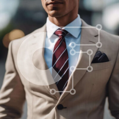 Intra Συλλεκτικό Ξύλινο Παζλ Plywood  4mm - Άνδρας με μαύρισμα στολή και ριγέ γραβάτα Σε Ξύλινο Κουτί - Διαστάσεις Puzzle: 10x10 cm – 25 κομμάτια - Image 1