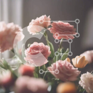 Intra Συλλεκτικό Ξύλινο Παζλ Plywood  4mm - Βάζο με ροζ και κίτρινα λουλούδια στο τραπέζι Σε Ξύλινο Κουτί - Διαστάσεις: 10x10 cm – 25 κομμάτια