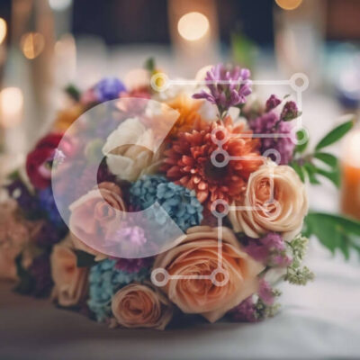 Intra Συλλεκτικό Ξύλινο Παζλ Plywood 4mm - Πολύχρωμο μπουκέτο λουλουδιών στο τραπέζι με κεριά και διακοσμητικά Σε Ξύλινο Κουτί - Διαστάσεις: 10x10 cm – 25 κομμάτια - Image 1