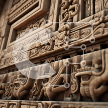 Intra Συλλεκτικό Ξύλινο Παζλ Plywood  4mm - Περίπλοκος σκαλιστός ξύλινος τοίχος Σε Ξύλινο Κουτί - Διαστάσεις Puzzle: 10x10 cm – 25 κομμάτια - Image 1