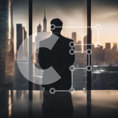 Intra Συλλεκτικό Ξύλινο Παζλ Plywood  4mm - Επιχειρηματίας που απολαμβάνει τη θέα στον ορίζοντα της πόλης Σε Ξύλινο Κουτί - Διαστάσεις Puzzle: 10x10 cm – 25 κομμάτια - Image 1