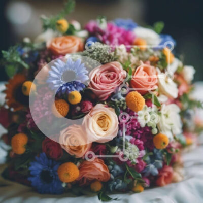 Intra Συλλεκτικό Ξύλινο Παζλ Plywood 4mm - Πολύχρωμο μπουκέτο λουλουδιών στο κρεβάτι Σε Ξύλινο Κουτί - Διαστάσεις: 10x10 cm – 25 κομμάτια - Image 1