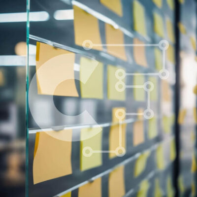 Intra Συλλεκτικό Ξύλινο Παζλ Plywood  4mm - Γυάλινος τοίχος καλυμμένος με κίτρινες νότες post-It Σε Ξύλινο Κουτί - Διαστάσεις Puzzle: 10x10 cm – 25 κομμάτια - Image 1