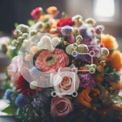 Intra Συλλεκτικό Ξύλινο Παζλ Plywood  4mm - Πολύχρωμο μπουκέτο λουλουδιών σε ανοιχτό τραπέζι Σε Ξύλινο Κουτί - Διαστάσεις: 10x10 cm – 25 κομμάτια - Image 1