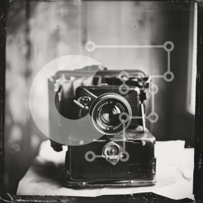 Intra Συλλεκτικό Ξύλινο Παζλ Plywood  4mm - Vintage κάμερα στο τραπέζι Σε Ξύλινο Κουτί - Διαστάσεις: 10x10 cm – 25 κομμάτια - Image 1