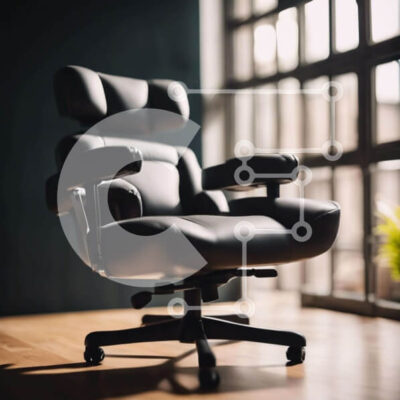 Intra Συλλεκτικό Ξύλινο Παζλ Plywood 4mm - Μαύρη καρέκλα γραφείου από ανοιχτό παράθυρο Σε Ξύλινο Κουτί - Διαστάσεις Puzzle: 10x10 cm – 25 κομμάτια - Image 1