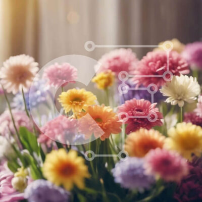 Intra Συλλεκτικό Ξύλινο Παζλ Plywood  4mm - Πολύχρωμο μπουκέτο λουλουδιών σε ανοιχτό βάζο Σε Ξύλινο Κουτί - Διαστάσεις: 10x10 cm – 25 κομμάτια - Image 1