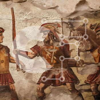 Intra Συλλεκτικό Ξύλινο Παζλ Plywood  4mm - Ρωμαίοι στρατιώτες στη μάχη - Μωσαϊκό Ζωγραφική Σε Ξύλινο Κουτί - Διαστάσεις Puzzle: 10x10 cm – 25 κομμάτια - Image 1