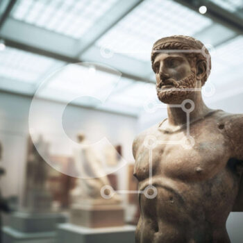 Intra Συλλεκτικό Ξύλινο Παζλ Plywood  4mm - Αρχαία Ελληνική Προτομή στο Μουσείο Τέχνης Σε Ξύλινο Κουτί - Διαστάσεις Puzzle: 10x10 cm – 25 κομμάτια - Image 1