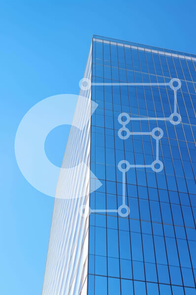 Intra Συλλεκτικό Ξύλινο Παζλ Plywood  4mm - Κτήριο με γυάλινους τοίχους με μπλε ουρανό Σε Ξύλινο Κουτί - Διαστάσεις Puzzle: 10x10 cm – 25 κομμάτια