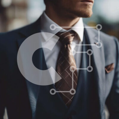 Intra Συλλεκτικό Ξύλινο Παζλ Plywood  4mm - Άνδρας με μπλε κοστούμι και καφέ γραβάτα που βλέπει μακριά Σε Ξύλινο Κουτί - Διαστάσεις Puzzle: 10x10 cm – 25 κομμάτια - Image 1