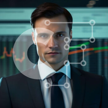 Intra Συλλεκτικό Ξύλινο Παζλ Plywood  4mm - Επιχειρηματίας που αναλύει τα οικονομικά διαγράμματα Σε Ξύλινο Κουτί - Διαστάσεις Puzzle: 10x10 cm – 25 κομμάτια - Image 1