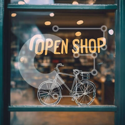 Intra Συλλεκτικό Ξύλινο Παζλ Plywood  4mm - Βιτρίνα με ανοιχτή πινακίδα καταστήματος Σε Ξύλινο Κουτί - Διαστάσεις Puzzle: 10x10 cm – 25 κομμάτια - Image 1