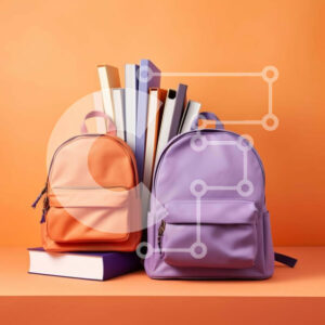 Intra Συλλεκτικό Ξύλινο Παζλ Plywood  4mm - Πολύχρωμα σακίδια και βιβλία Σε Ξύλινο Κουτί - Διαστάσεις: 10x10 cm – 25 κομμάτια