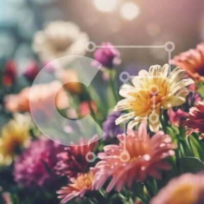 Intra Συλλεκτικό Ξύλινο Παζλ Plywood 4mm - Πολύχρωμο μπουκέτο λουλουδιών σε πρώτο πλάνο Σε Ξύλινο Κουτί - Διαστάσεις: 10x10 cm – 25 κομμάτια - Image 1