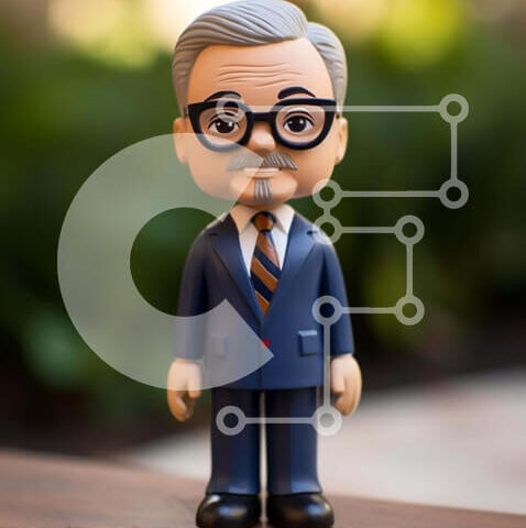 Intra Συλλεκτικό Ξύλινο Παζλ Plywood 4mm - Παιχνίδι ειδώλιο του ηλικιωμένου με γυαλιά σε πράσινο Σε Ξύλινο Κουτί - Διαστάσεις: 10x10 cm – 25 κομμάτια - Image 1