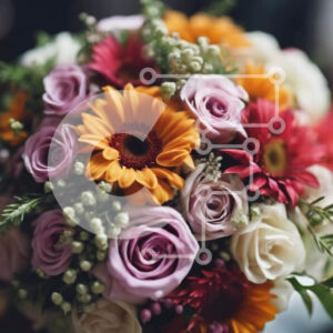 Intra Συλλεκτικό Ξύλινο Παζλ Plywood  4mm - Πολύχρωμο μπουκέτο λουλουδιών με τριαντάφυλλα, μαργαρίτες και ντάλιες Σε Ξύλινο Κουτί - Διαστάσεις: 10x10 cm – 25 κομμάτια