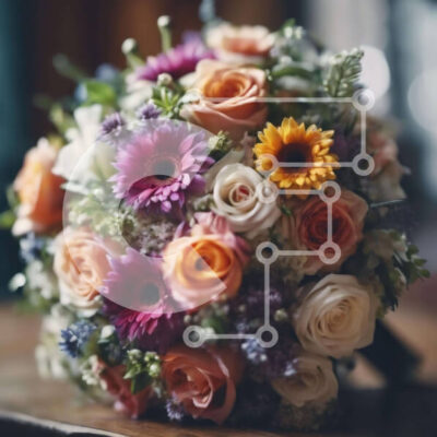 Intra Συλλεκτικό Ξύλινο Παζλ Plywood  4mm - Ζωντανό μπουκέτο λουλούδια στο τραπέζι Σε Ξύλινο Κουτί - Διαστάσεις: 10x10 cm – 25 κομμάτια - Image 1