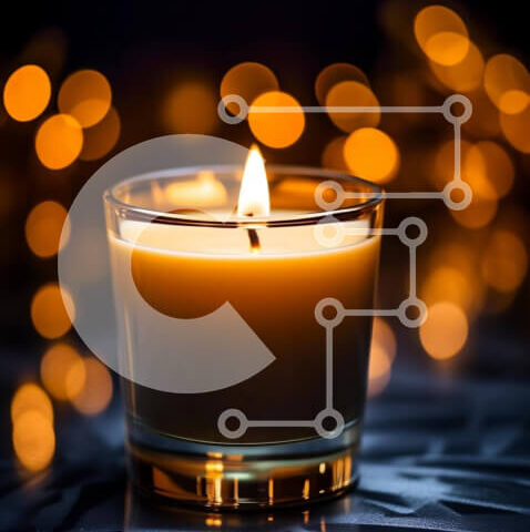 Intra Συλλεκτικό Ξύλινο Παζλ Plywood 4mm - Αναμμένο κερί με πολύχρωμα φώτα στο σκοτάδι Σε Ξύλινο Κουτί - Διαστάσεις Puzzle: 10x10 cm – 25 κομμάτια - Image 1