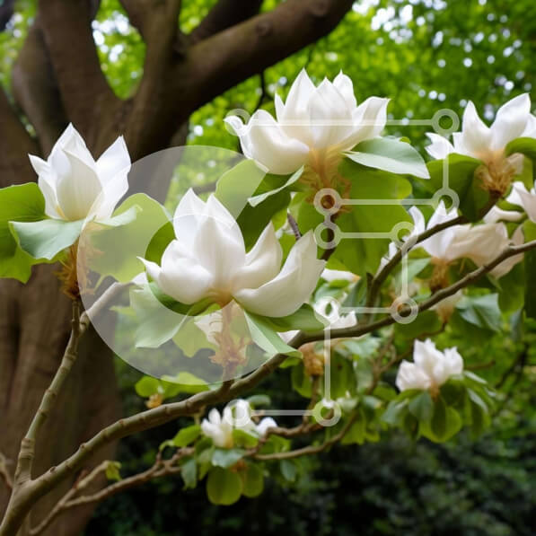 Intra Συλλεκτικό Ξύλινο Παζλ Plywood  4mm - Κλαδί δέντρου με λευκά λουλούδια που ανθίζουν Σε Ξύλινο Κουτί - Διαστάσεις: 10x10 cm – 25 κομμάτια