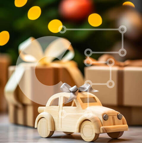 Intra Συλλεκτικό Ξύλινο Παζλ Plywood 4mm - Ξύλινο αυτοκίνητο παιχνίδι δίπλα σε δώρα και δώρα Χριστουγέννων Σε Ξύλινο Κουτί - Διαστάσεις Puzzle: 10x10 cm – 25 κομμάτια - Image 1