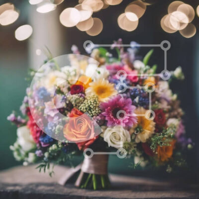 Intra Συλλεκτικό Ξύλινο Παζλ Plywood  4mm - Ζωντανό μπουκέτο λουλούδια σε ένα ξύλινο τραπέζι Σε Ξύλινο Κουτί - Διαστάσεις: 10x10 cm – 25 κομμάτια - Image 1