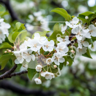 Intra Συλλεκτικό Ξύλινο Παζλ Plywood  4mm - Ανθισμένο κλαδί δέντρου με λευκά λουλούδια Σε Ξύλινο Κουτί - Διαστάσεις: 10x10 cm – 25 κομμάτια - Image 1