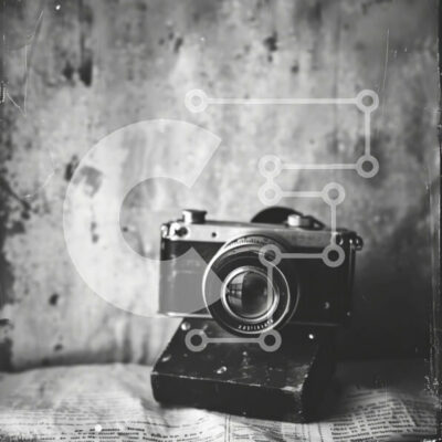 Intra Συλλεκτικό Ξύλινο Παζλ Plywood  4mm - Vintage κάμερα σε βιβλία Σε Ξύλινο Κουτί - Διαστάσεις: 10x10 cm – 25 κομμάτια - Image 1