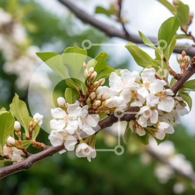 Intra Συλλεκτικό Ξύλινο Παζλ Plywood 4mm - Λευκό ανθισμένο κλαδί δέντρου Σε Ξύλινο Κουτί - Διαστάσεις: 10x10 cm – 25 κομμάτια - Image 1