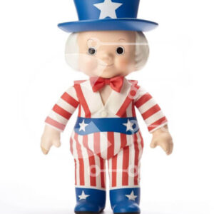 Intra Συλλεκτικό Ξύλινο Παζλ Plywood  4mm - Φιγούρα παιχνιδιού με πατριωτική ενδυμασία 4ης Ιουλίου Σε Ξύλινο Κουτί - Διαστάσεις Puzzle: 10x10 cm – 25 κομμάτια