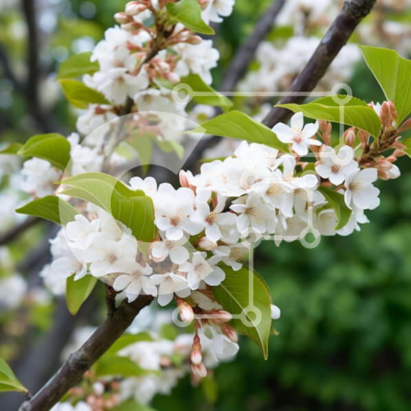 Intra Συλλεκτικό Ξύλινο Παζλ Plywood  4mm - Κλαδί δέντρου με ανθισμένα λευκά λουλούδια Σε Ξύλινο Κουτί - Διαστάσεις: 10x10 cm – 25 κομμάτια