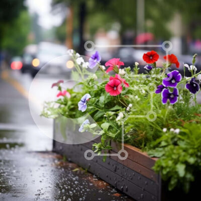 Intra Συλλεκτικό Ξύλινο Παζλ Plywood  4mm - Ζωντανό παρτέρι στη βροχή Σε Ξύλινο Κουτί - Διαστάσεις: 10x10 cm – 25 κομμάτια - Image 1