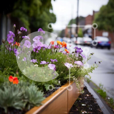 Intra Συλλεκτικό Ξύλινο Παζλ Plywood  4mm - Ξύλινη ζαρντινιέρα με πολύχρωμα λουλούδια Σε Ξύλινο Κουτί - Διαστάσεις: 10x10 cm – 25 κομμάτια - Image 1