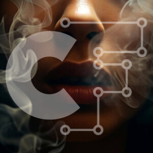 Intra Συλλεκτικό Ξύλινο Παζλ Plywood  4mm - Γυναίκα που καπνίζει με το σύννεφο καπνού Σε Ξύλινο Κουτί - Διαστάσεις Puzzle: 10x10 cm – 25 κομμάτια