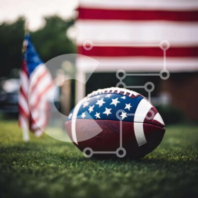 Intra Συλλεκτικό Ξύλινο Παζλ Plywood  4mm - Ποδόσφαιρο με σχέδιο αμερικανικής σημαίας στο γρασίδι Σε Ξύλινο Κουτί - Διαστάσεις: 10x10 cm – 25 κομμάτια - Image 1