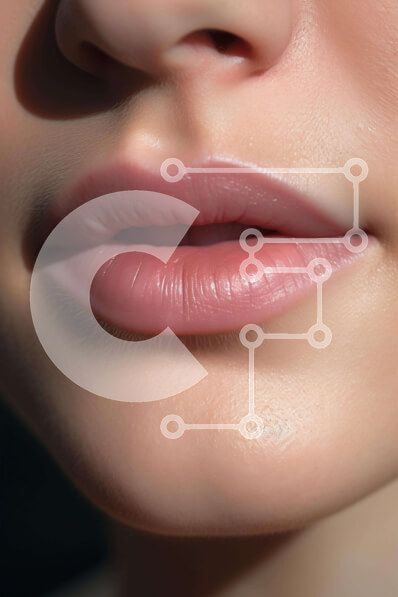 Intra Συλλεκτικό Ξύλινο Παζλ Plywood  4mm - Κοντινή εικόνα με τα ροζ χείλη της γυναίκας Σε Ξύλινο Κουτί - Διαστάσεις Puzzle: 10x10 cm – 25 κομμάτια