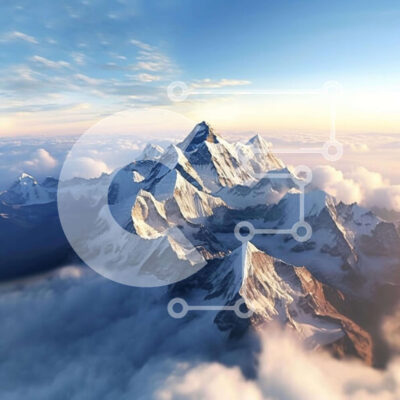 Intra Συλλεκτικό Ξύλινο Παζλ Plywood  4mm - Εναέρια άποψη των χιονισμένων βουνοκορφών Σε Ξύλινο Κουτί - Διαστάσεις: 10x10 cm – 25 κομμάτια - Image 1