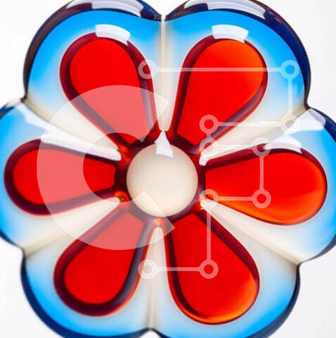 Intra Συλλεκτικό Ξύλινο Παζλ Plywood 4mm - Πολύχρωμο αντικείμενο σε σχήμα λουλουδιού Σε Ξύλινο Κουτί - Διαστάσεις: 10x10 cm – 25 κομμάτια - Image 1