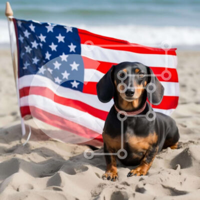 Intra Συλλεκτικό Ξύλινο Παζλ Plywood  4mm - Σκύλος Dachshund με θέα στην παραλία Σε Ξύλινο Κουτί - Διαστάσεις: 10x10 cm – 25 κομμάτια - Image 1