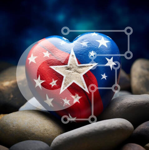 Intra Συλλεκτικό Ξύλινο Παζλ Plywood  4mm - Διακόσμηση βράχου σε σχήμα καρδιάς με αστέρια Σε Ξύλινο Κουτί - Διαστάσεις: 10x10 cm – 25 κομμάτια - Image 1