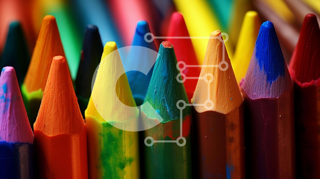 Intra Συλλεκτικό Ξύλινο Παζλ Plywood  4mm - Κοντινό πλάνο πολύχρωμα μολύβια Σε Ξύλινο Κουτί - Διαστάσεις: 10x10 cm – 25 κομμάτια