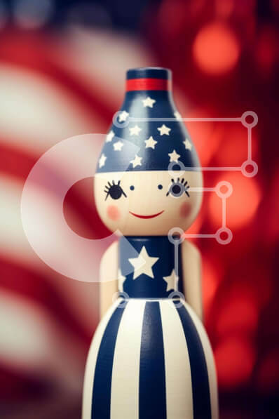 Intra Συλλεκτικό Ξύλινο Παζλ Plywood  4mm - Πατριωτική ξύλινη κούκλα Σε Ξύλινο Κουτί - Διαστάσεις Puzzle: 10x10 cm – 25 κομμάτια