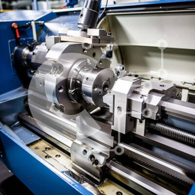 Intra Συλλεκτικό Ξύλινο Παζλ Plywood 4mm - Blue Lathe Machine στη Μεταποιητική Βιομηχανία Σε Ξύλινο Κουτί - Διαστάσεις Puzzle: 10x10 cm – 25 κομμάτια - Image 1